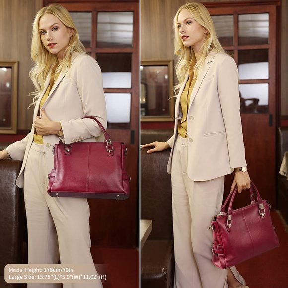 Genuine Leather Purses And Handbags, Satchel Tote Shoulder Bag :3 - Picture 3 of 6